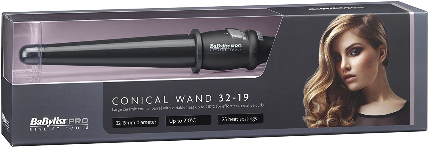 Babyliss Pro 32-19 Mm Black Conical Wand | Shop at CC Hair & Beauty UK