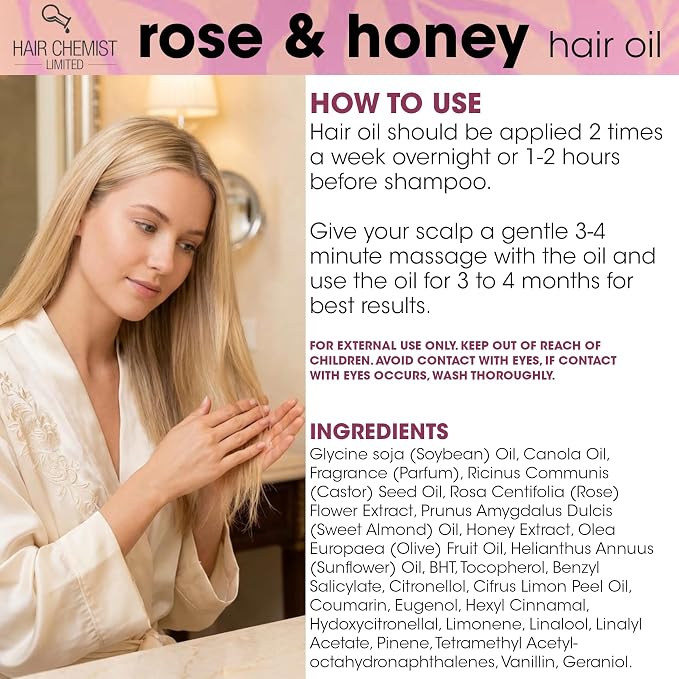 Hair Chemist Rose & Honey Hair Oil 8oz - view 5