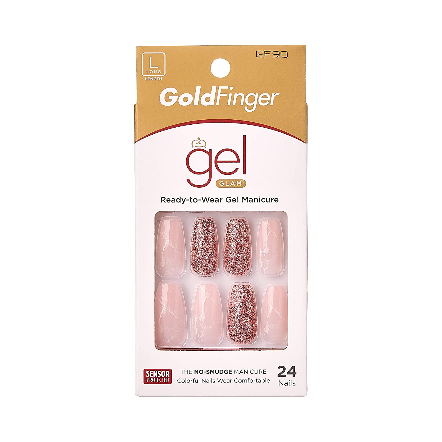 KISS GoldFinger Gel Glam Manicure Nails GF90 - product detail | CC Hair & Beauty