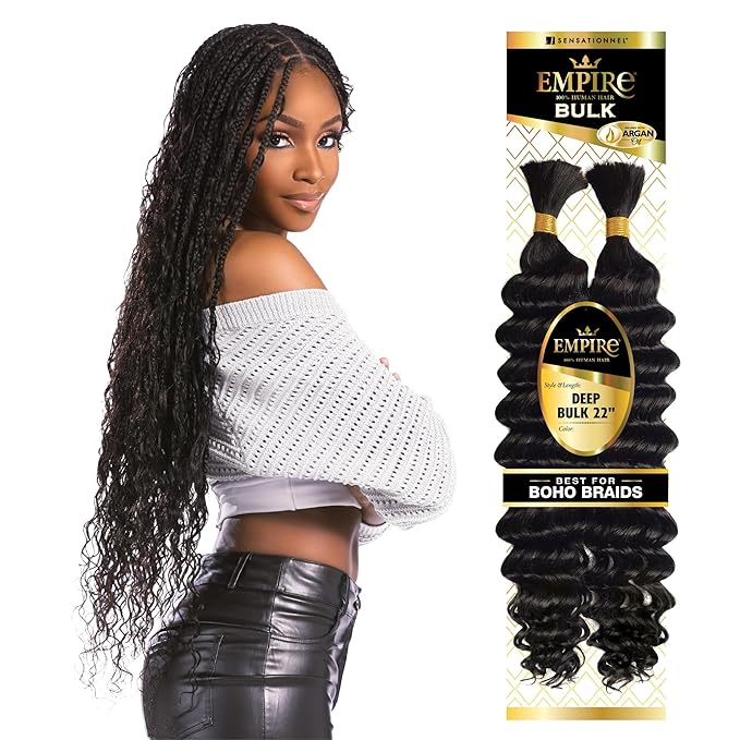 Sensationnel Empire Bulk Hair Braiding Deep Bulk Human Hair Boho Braids 18"22" - view 2
