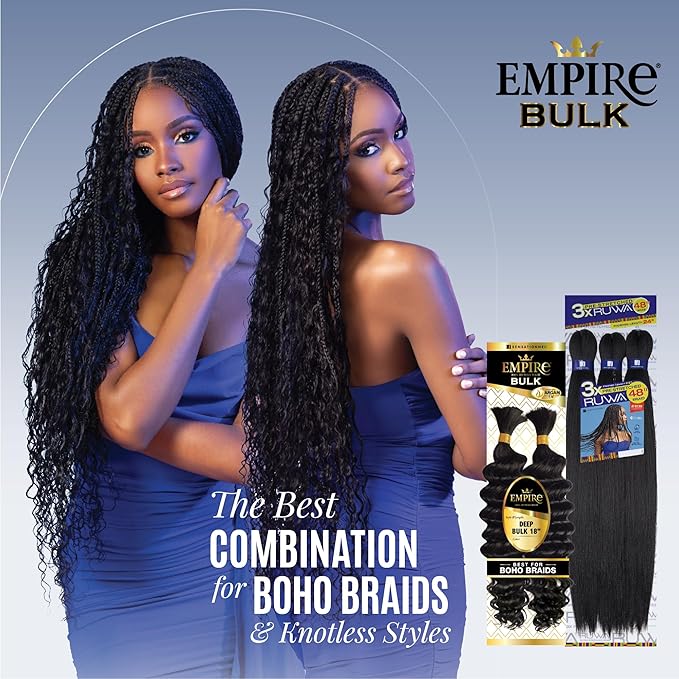 Sensationnel Empire Bulk Hair Braiding Deep Bulk Human Hair Boho Braids 18"22"