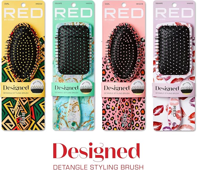 Red by Kiss Designed Brush, Easy Hair Detangling & Styling, Scalp Massage | CC Hair & Beauty UK