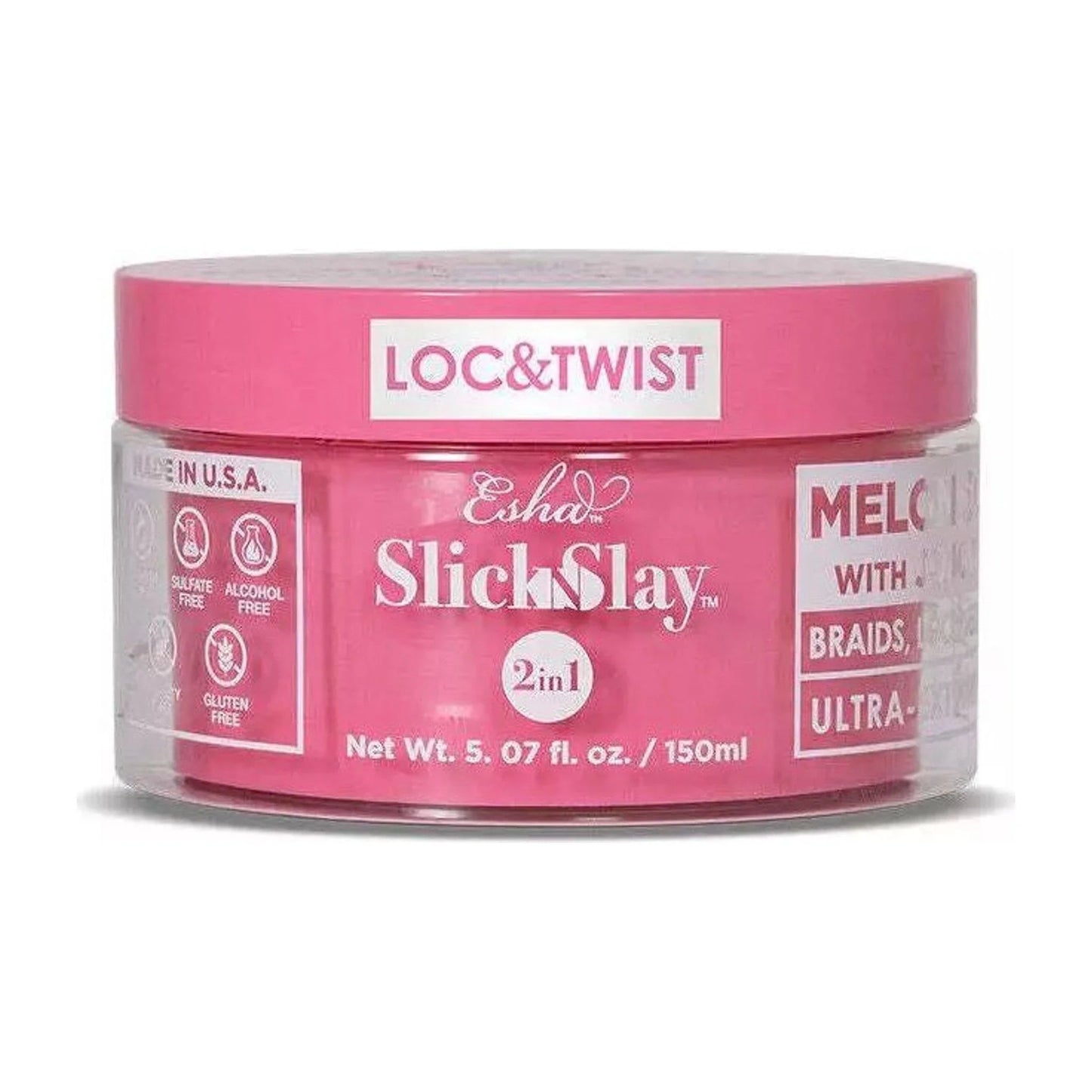 Esha Slick N Slay Melon Scent With Jojoba Oil Braiding Gel 3In1 Braid And Edge Gel - available online | CC Hair & Beauty UK