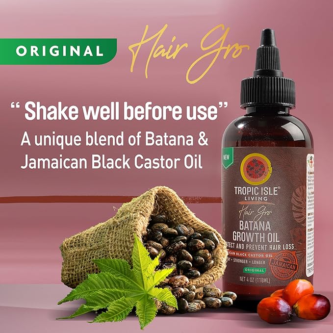 Tropic Isle Living Hair Gro Batana Growth Oil Collection 4 oz Original | CC Hair & Beauty UK