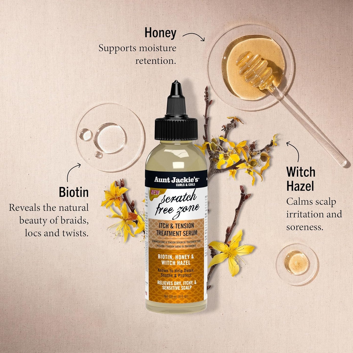 Aunt Jackie's Braid + Twist Collection Scratch Free Zone Itch & Tension Treatment Serum 4oz - view 2