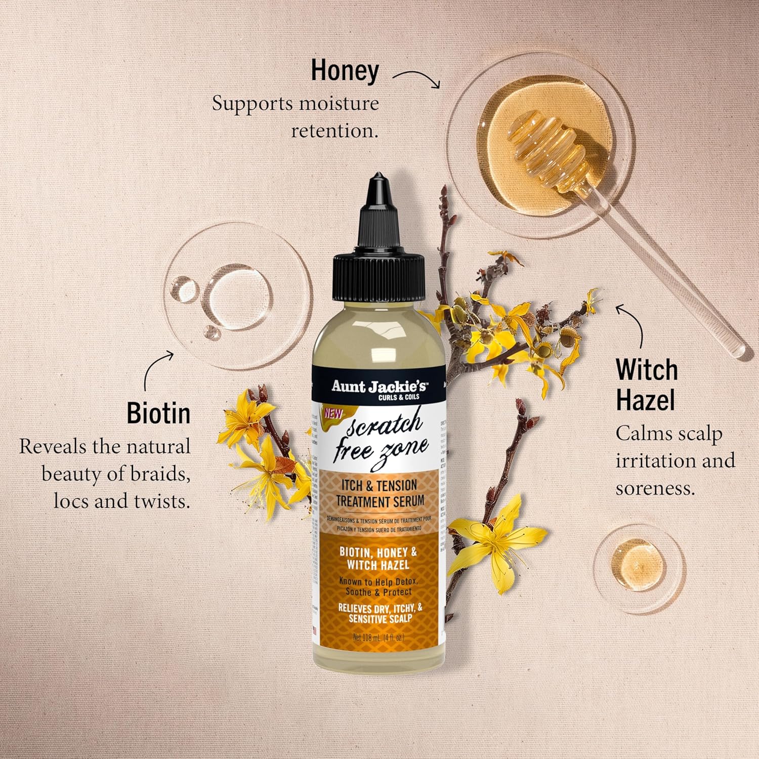 Aunt Jackie's Braid + Twist Collection Scratch Free Zone Itch & Tension Treatment Serum 4oz - view 2