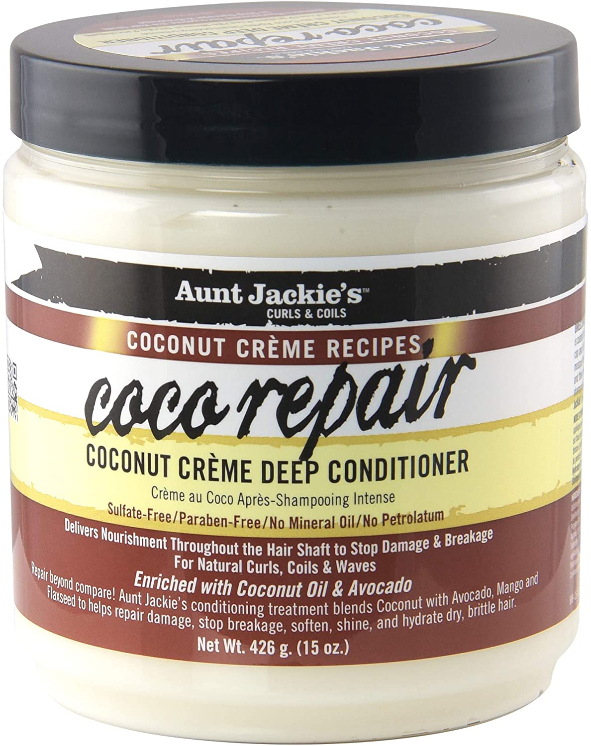 Aunt Jackies Curls & Coils Coconut Creme Recipes Coco Repair Coconut Creme Deep Conditioner - 15 Oz | CC Hair & Beauty UK