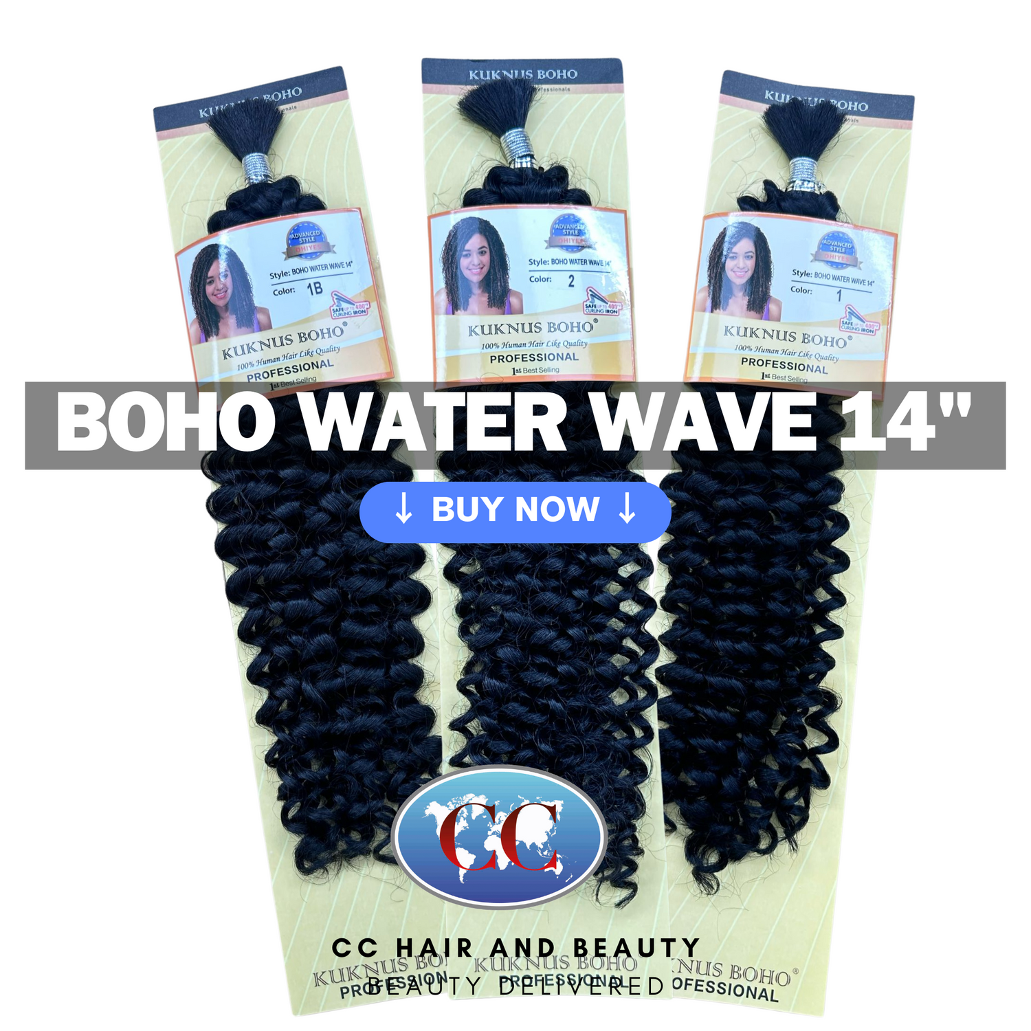 Kuknus collection Boho Water Wave 14" | CC Hair & Beauty UK