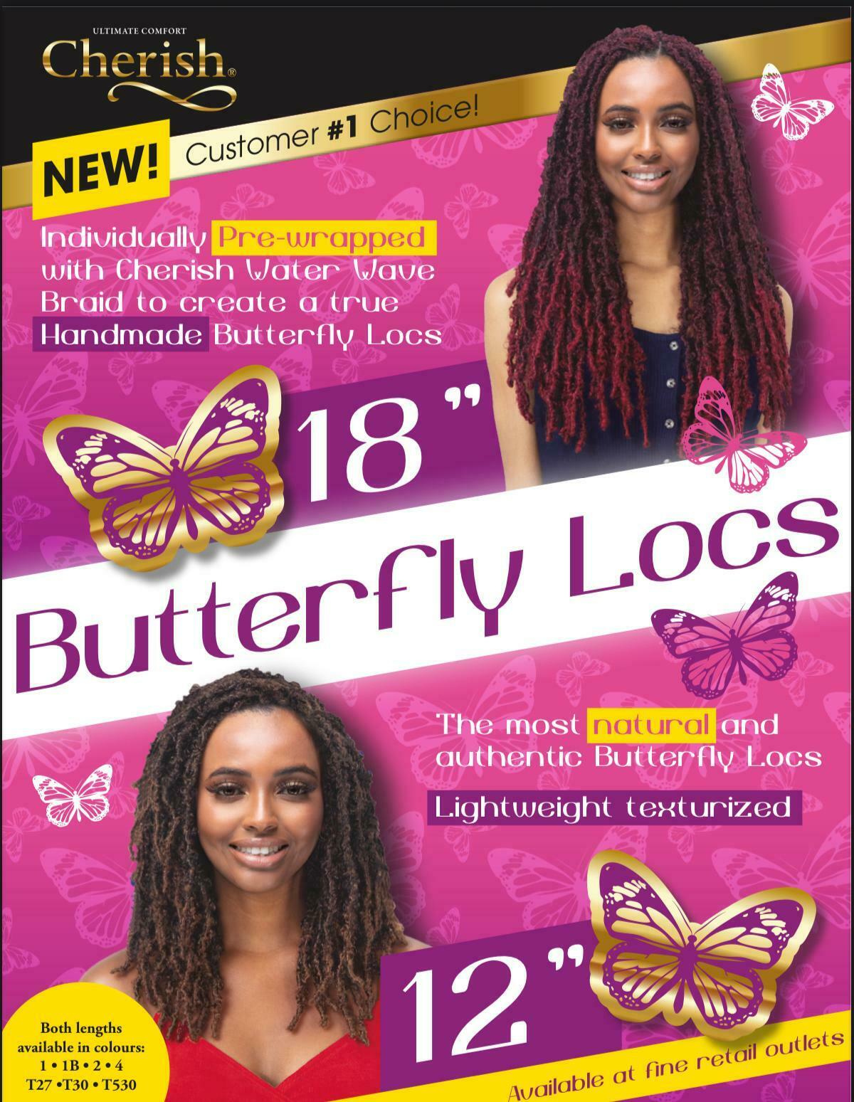 Cherish - Pre-Loop Crochet Braid Hair Extensions - Butterfly Locs 18'' - view 3
