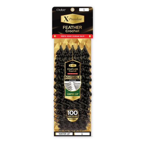 Outre X-Pression 100% Remy Human Feather Crochet Braid - Human Crochet Water Wave 18" - view 3