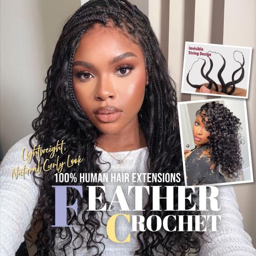 Outre X-Pression 100% Remy Human Feather Crochet Braid - Human Crochet Water Wave 18" - view 6