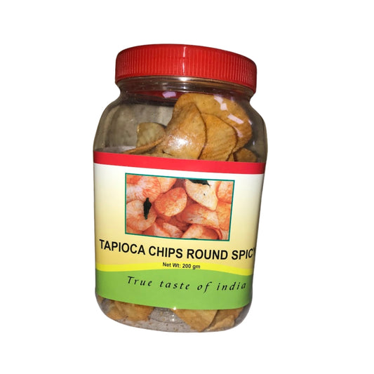 Green Valley Tapioca Chips Round Spicy Jar 200g