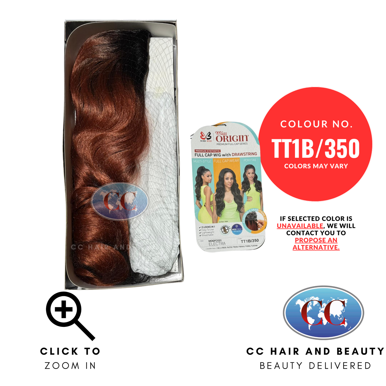 Bobbi Boss Full Cap Wig Miss Origin MOGFC021  Electra-Colour TT1B/350