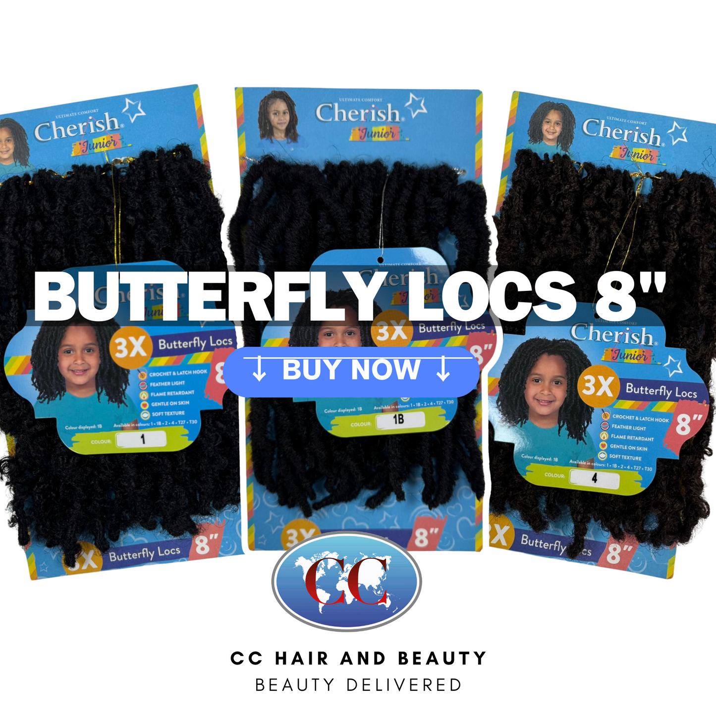 Cherish Synthetic Junior Kids Crochet Braid Hair - Butterfly Locs 8'' | CC Hair & Beauty UK