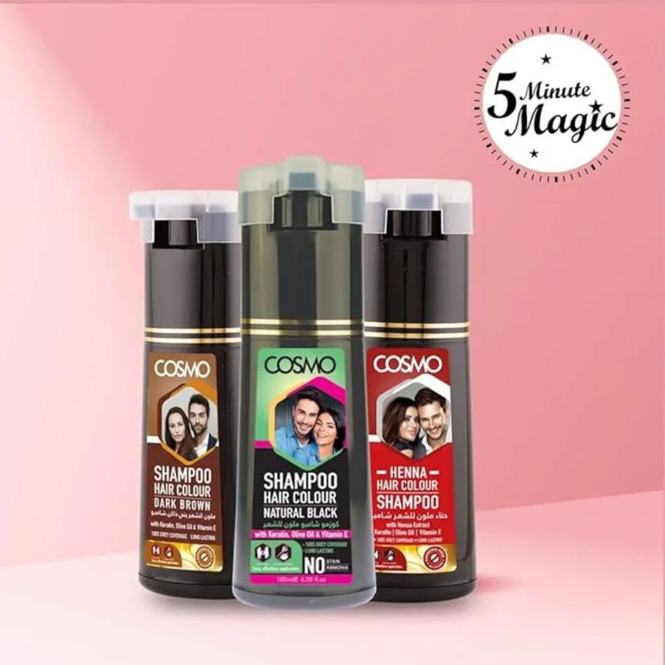 Cosmo Keratin Hair Colour Shampoo With Olive Oil & Vitamin E 180ml ...