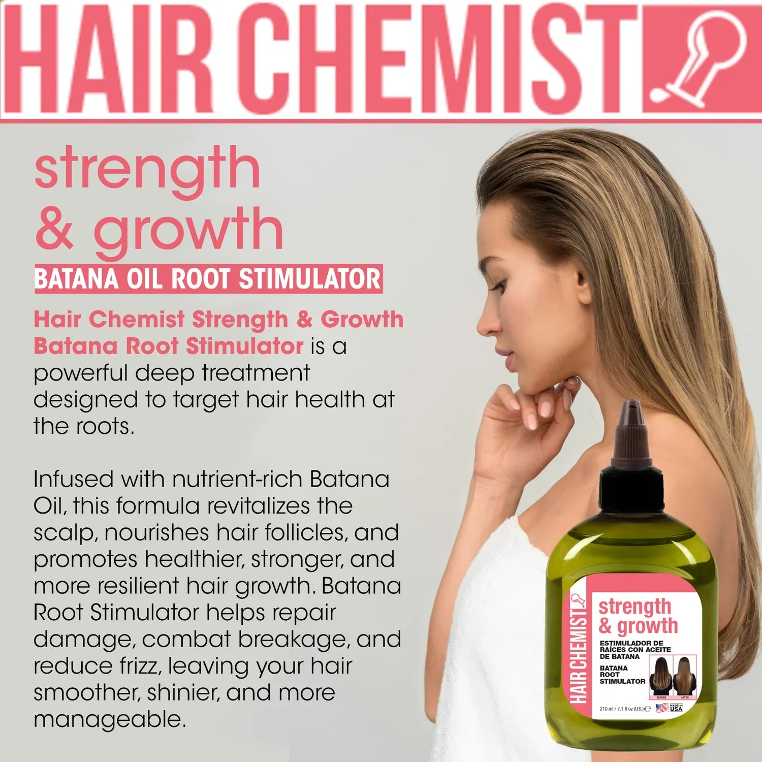 Hair Chemist Strength & Growth Batana Root Stimulator 7.1 oz | CC Hair & Beauty UK