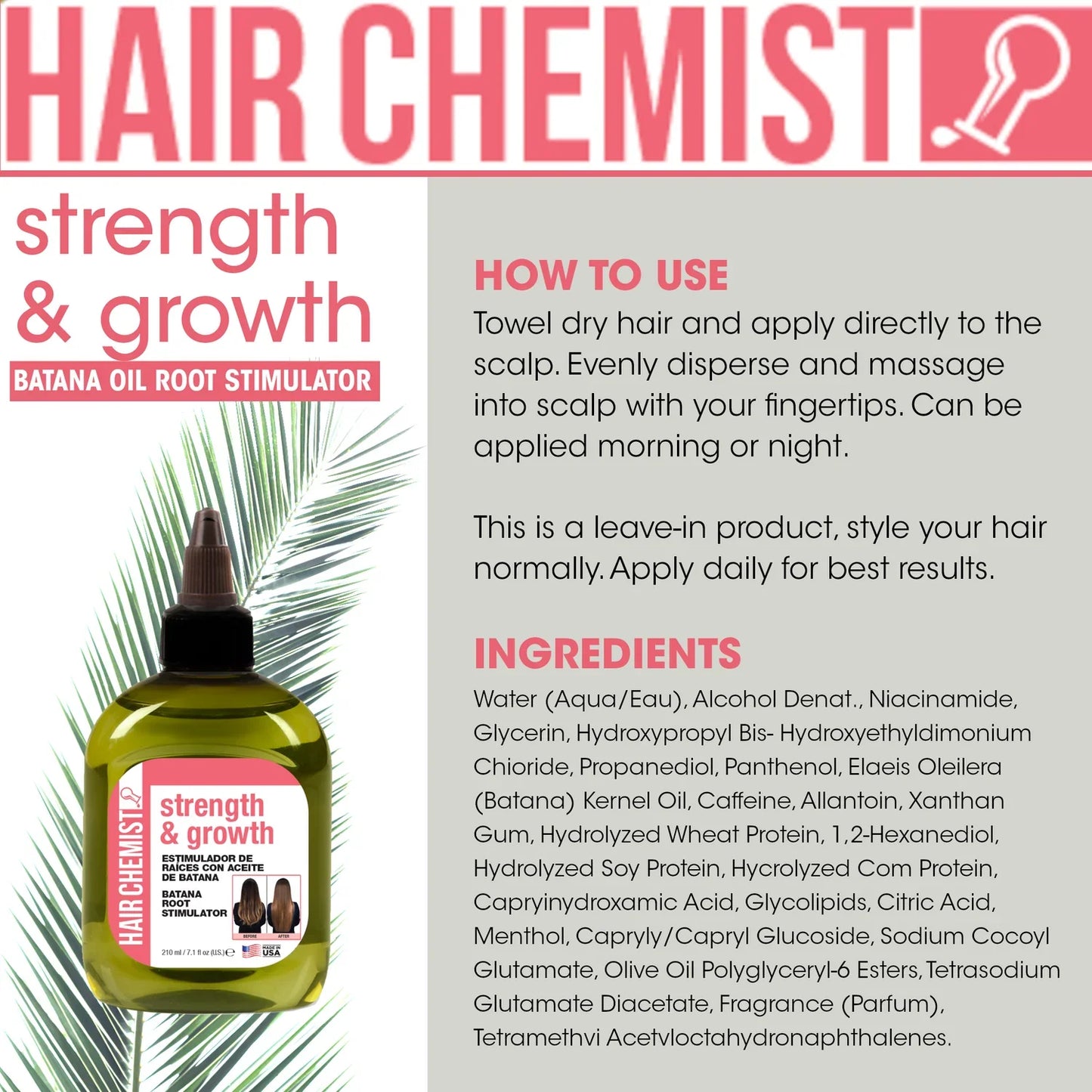 Hair Chemist Strength & Growth Batana Root Stimulator 7.1 oz | CC Hair & Beauty UK
