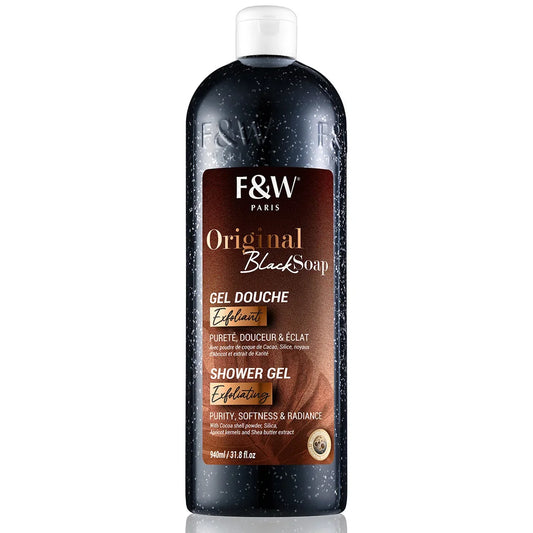 Fair & White Original Black Soap Shower Gel Exfoliating 940ml