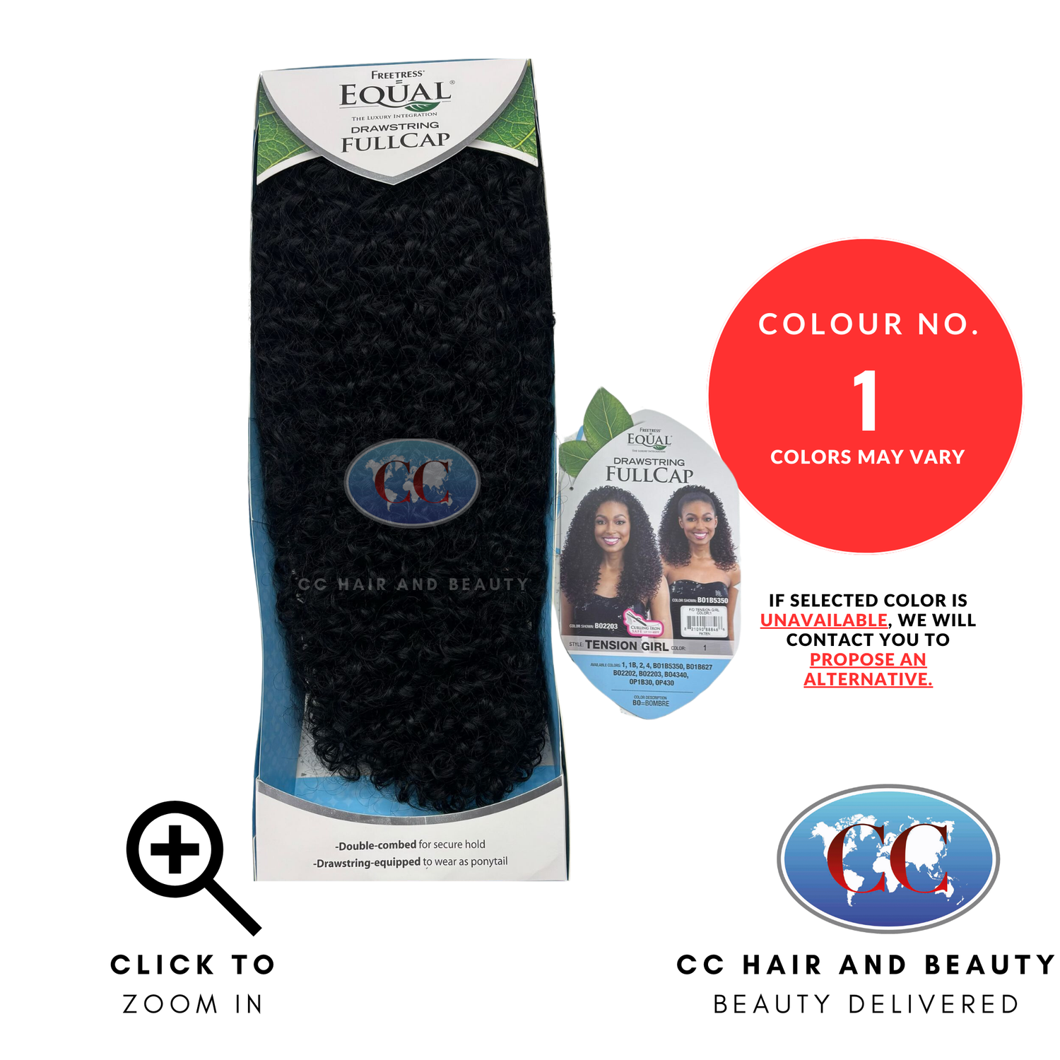 FreeTress Equal Drawstring FullCap Half Wig - TENSION GIRL | CC Hair & Beauty UK