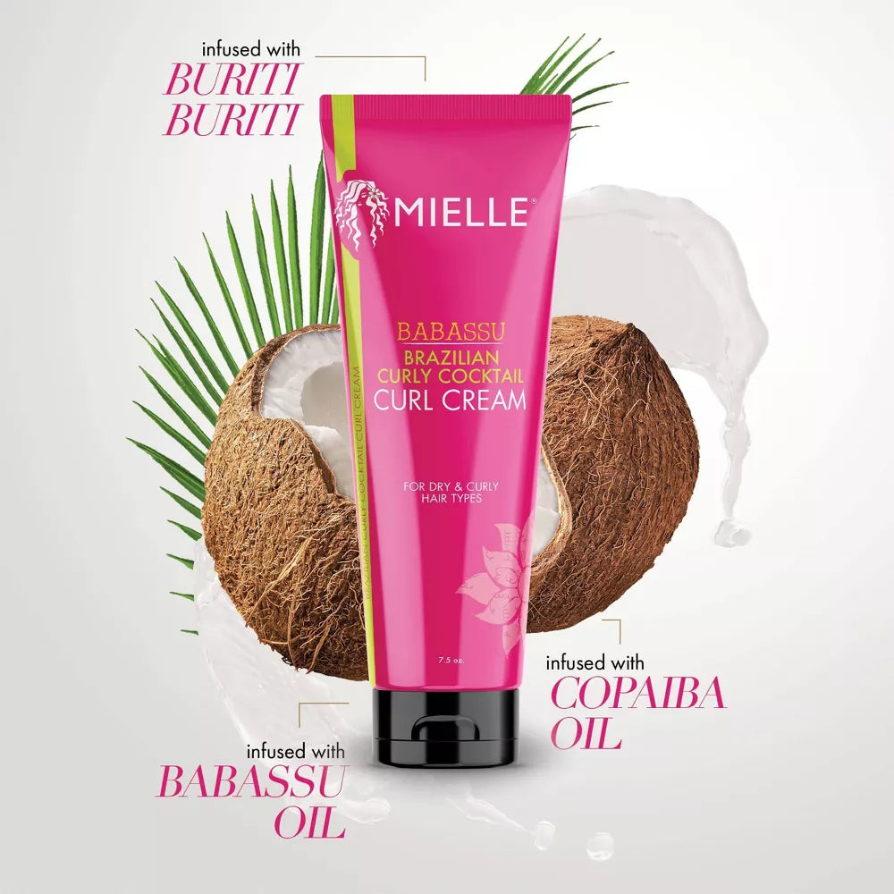 Mielle Organics Babassu Brazilian Curly Cocktail Curl Cream - 7.5oz - product detail | CC Hair & Beauty
