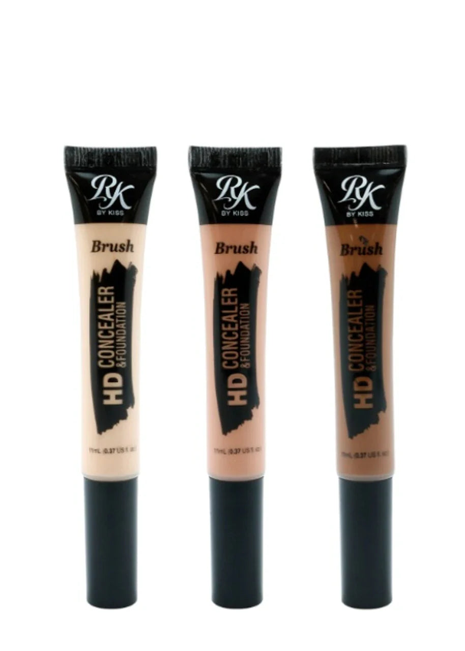 Ruby Kisses HD Concealer & Foundation Flawless Full Cover Brush Face Makeup - 0.37oz