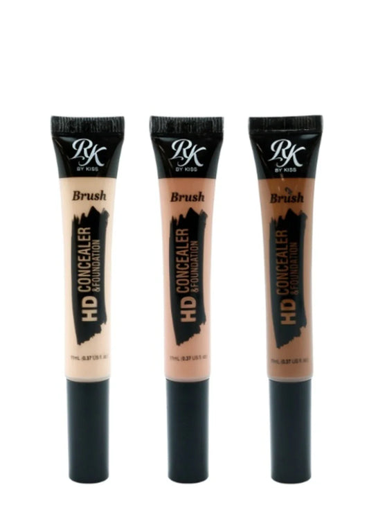 Ruby Kisses HD Concealer & Foundation Flawless Full Cover Brush Face Makeup - 0.37oz