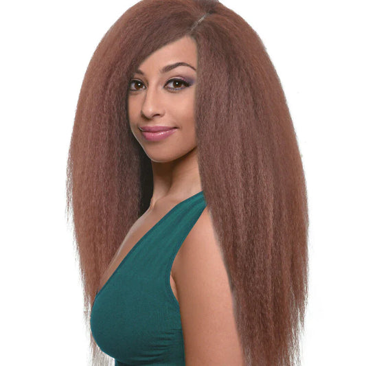 Sleek Fashion Idol Synthetic Weave Hot Afro Yaki Weave 7pcs With Lace Closure 250g