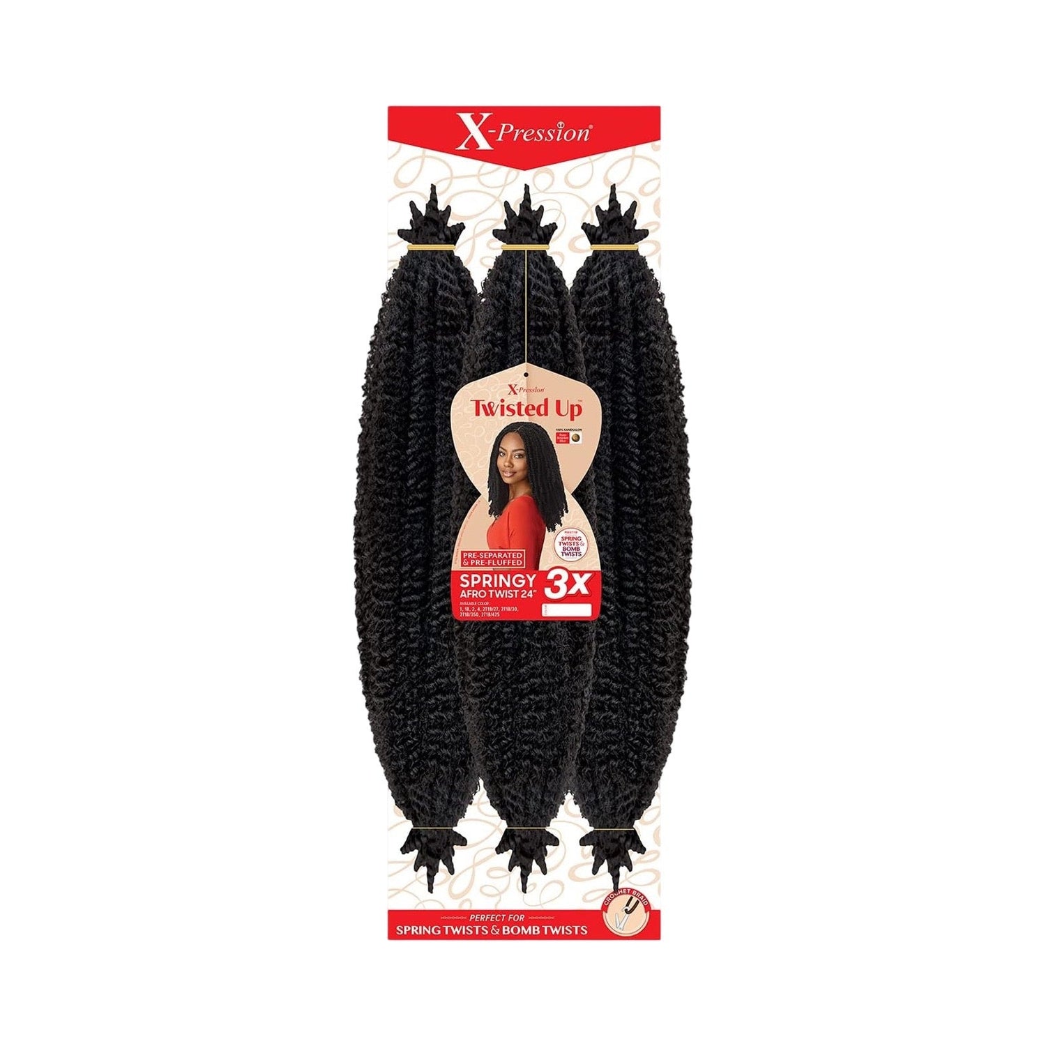 Outre Crochet Braids X-Pression Twisted Up 3X Springy Afro Twist 16", 24" & 30" - view 5
