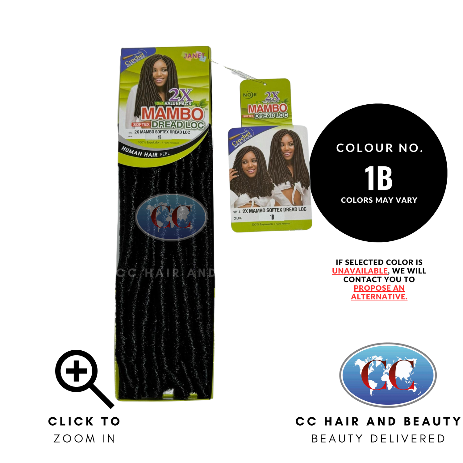 Janet Collection 2x Mambo Softex Dread Loc Braid-Colour 1B