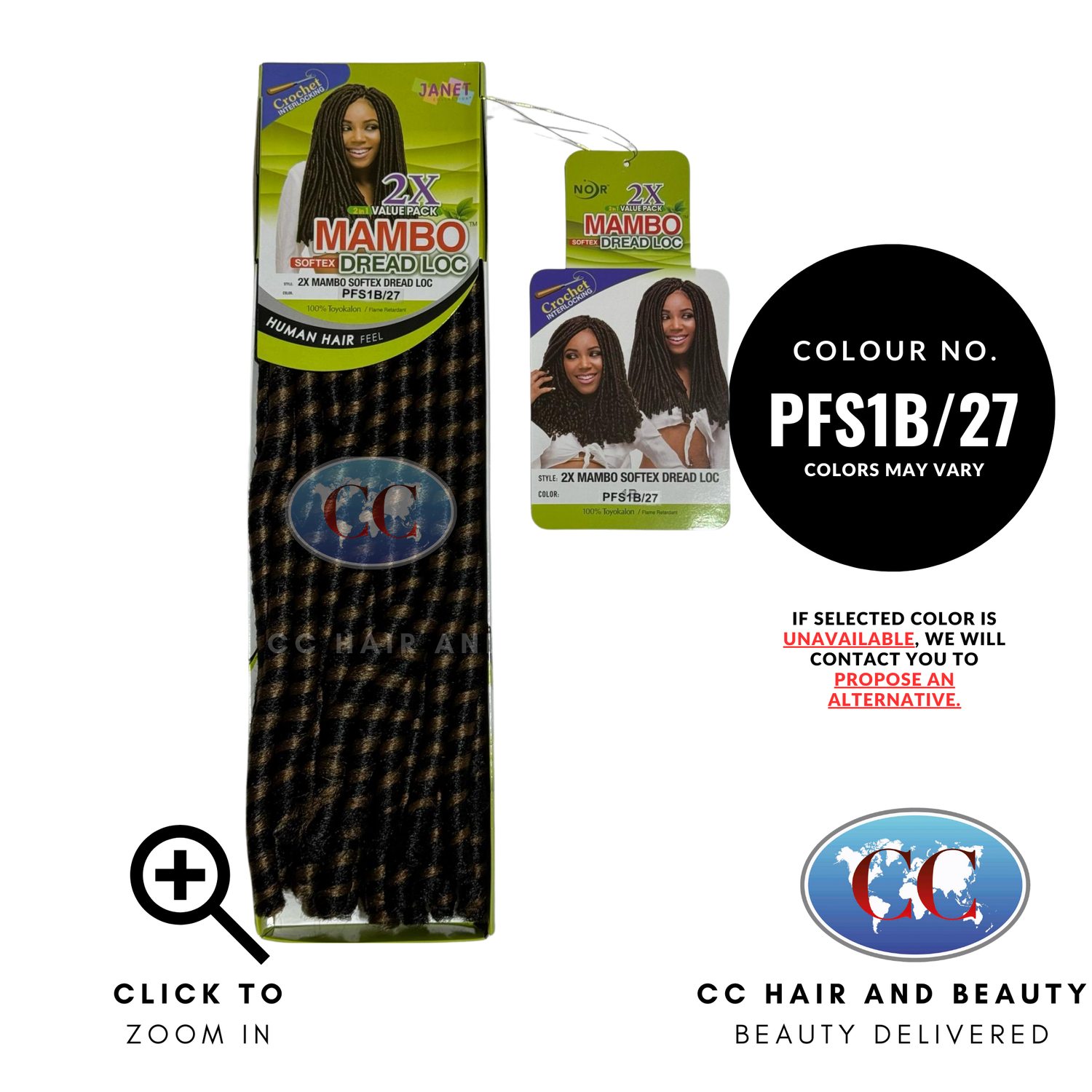 Janet Collection 2x Mambo Softex Dread Loc Braid-Colour PFS1B/27