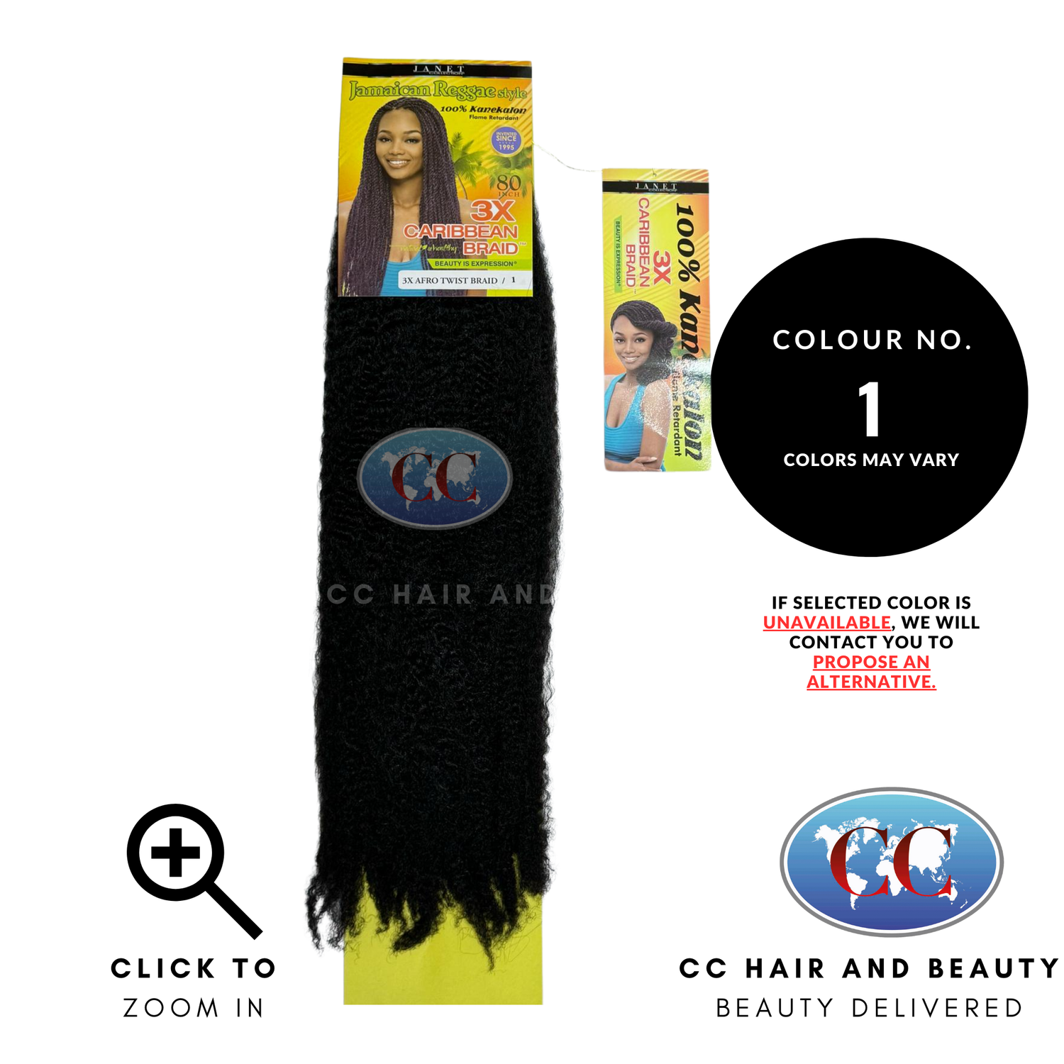 Janet Collection 3X Afro Twist Caribbean Braid 80"-Colour 1