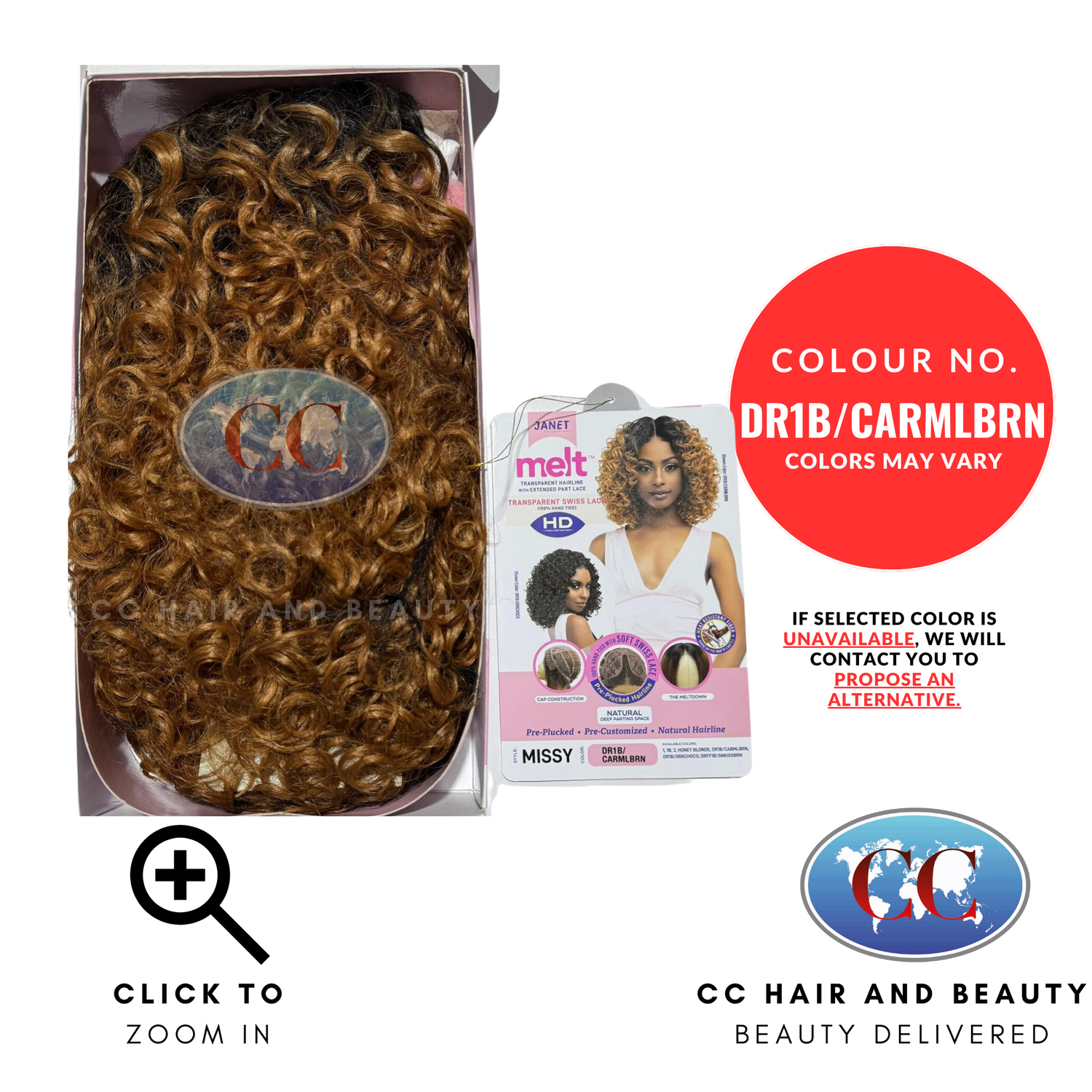 Janet Collection HD Melt Extended Part Lace Front Wig - Maxine-Colour DR1B/CARMLBRN