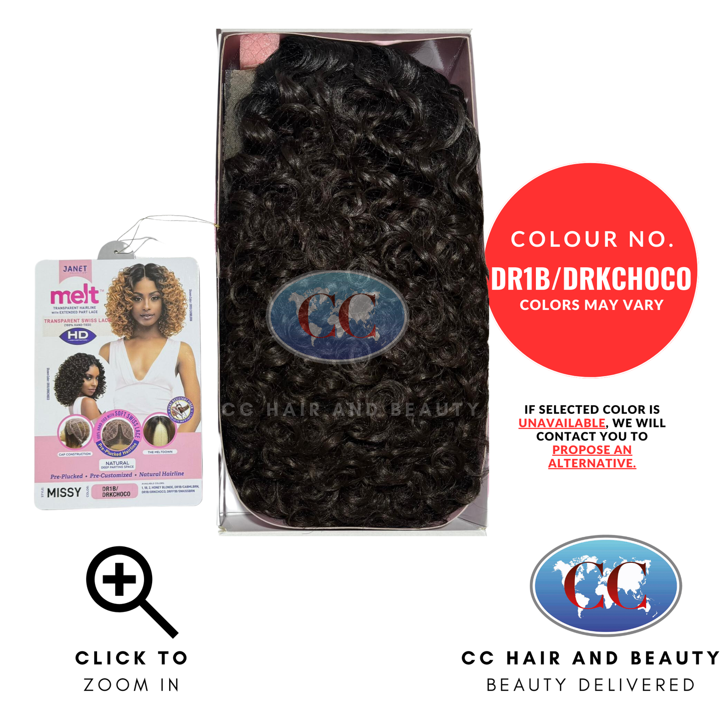 Janet Collection HD Melt Extended Part Lace Front Wig - Maxine-Colour DR1B/DRKCHOCO