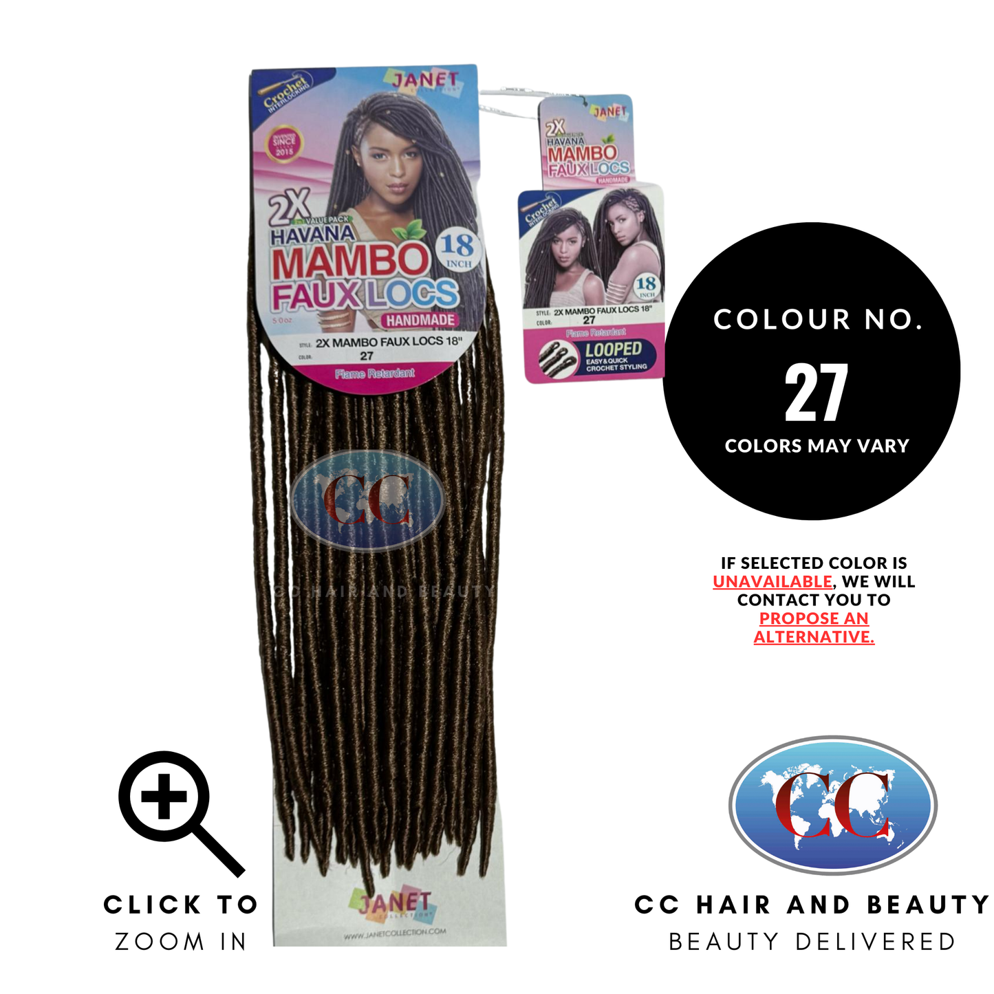 Janet Collection Mono Mambo Faux Locs 18"-Colour 27
