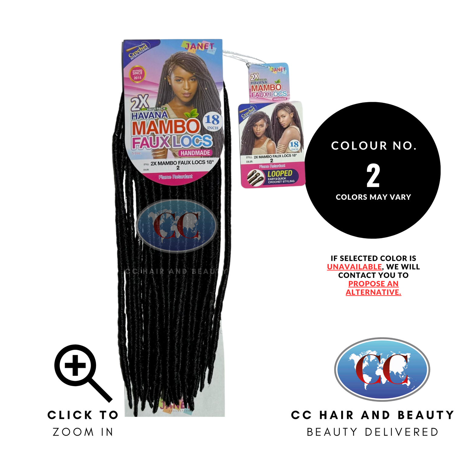 Janet Collection Mono Mambo Faux Locs 18"-Colour 2