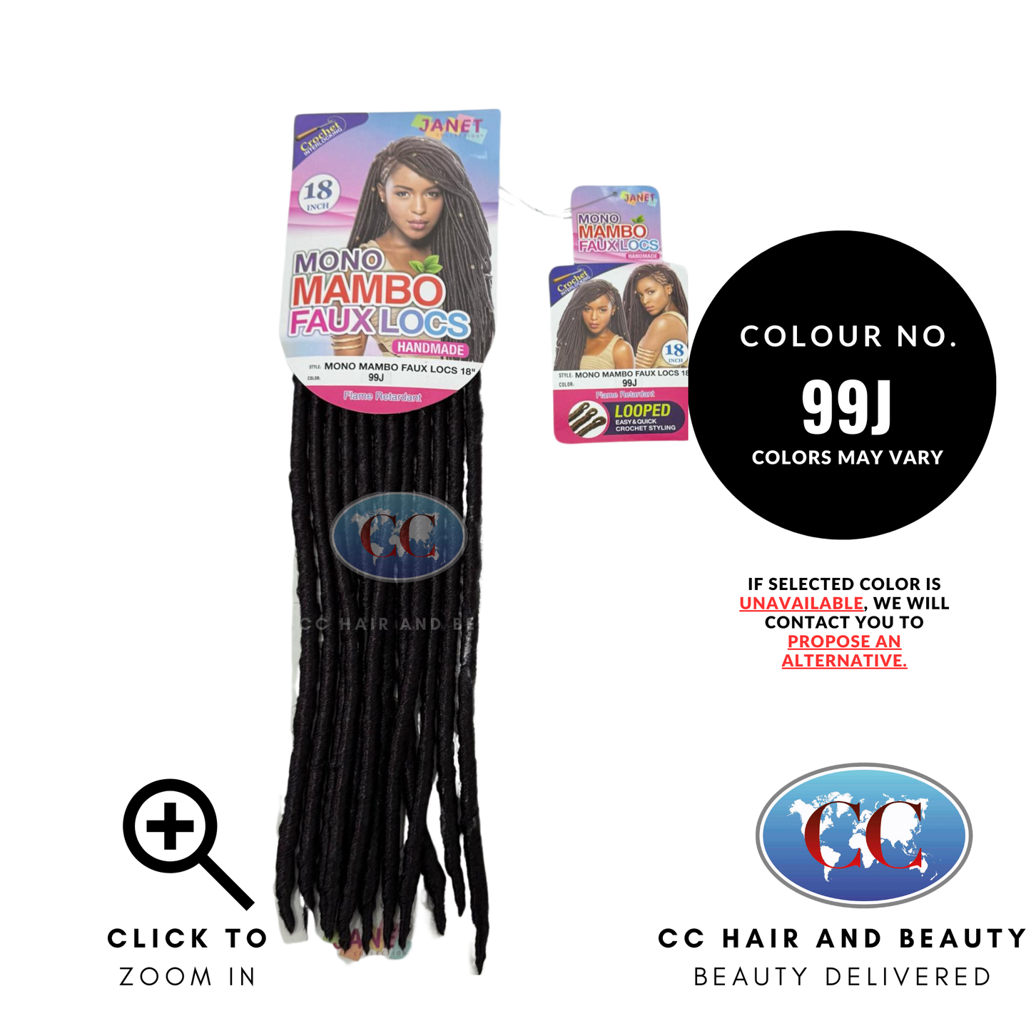 Janet Collection Mono Mambo Faux Locs 18"-Colour 99J