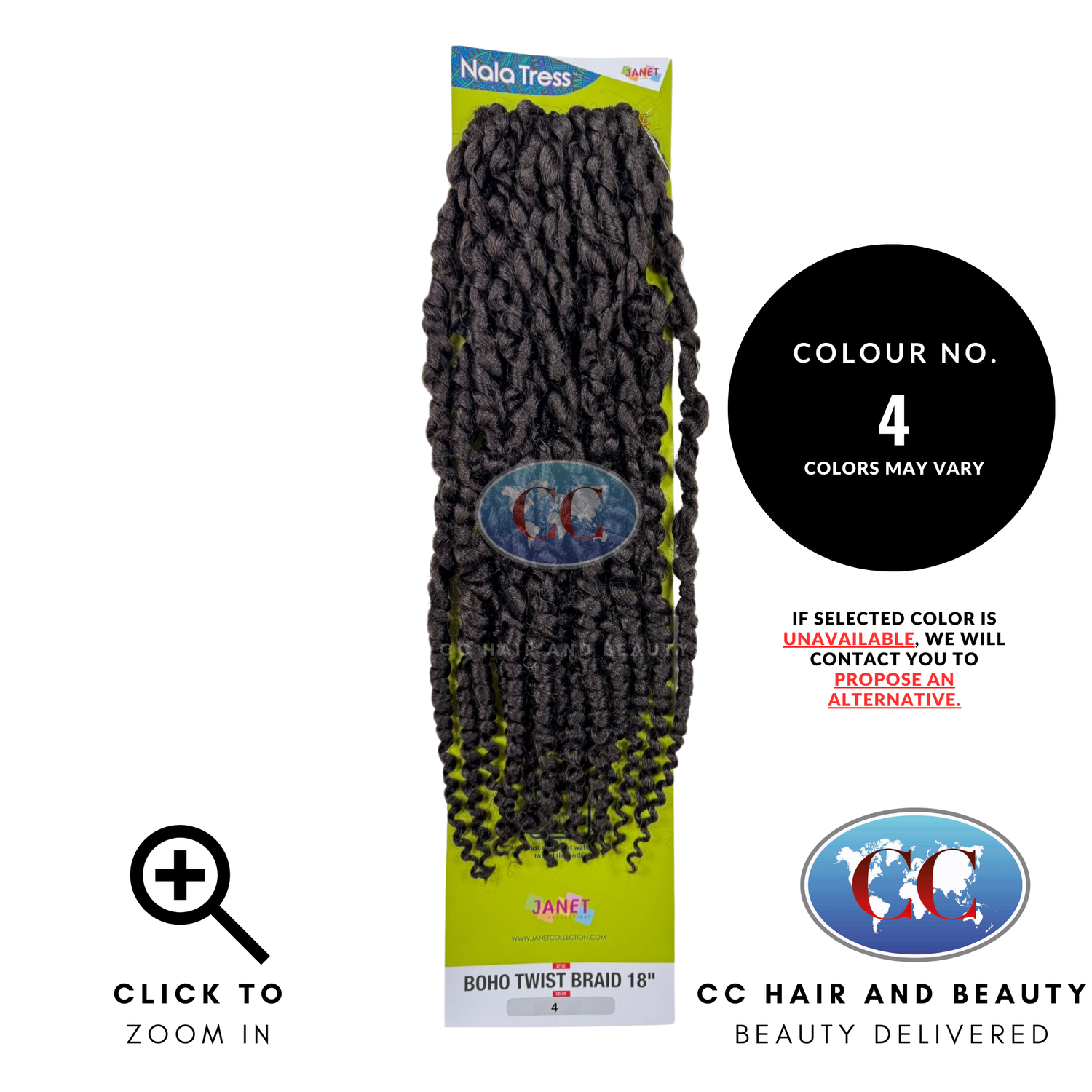 Janet Collection Nala Tress Synthetic Crochet Braids -  Boho Twist Braids 18"-Colour 4