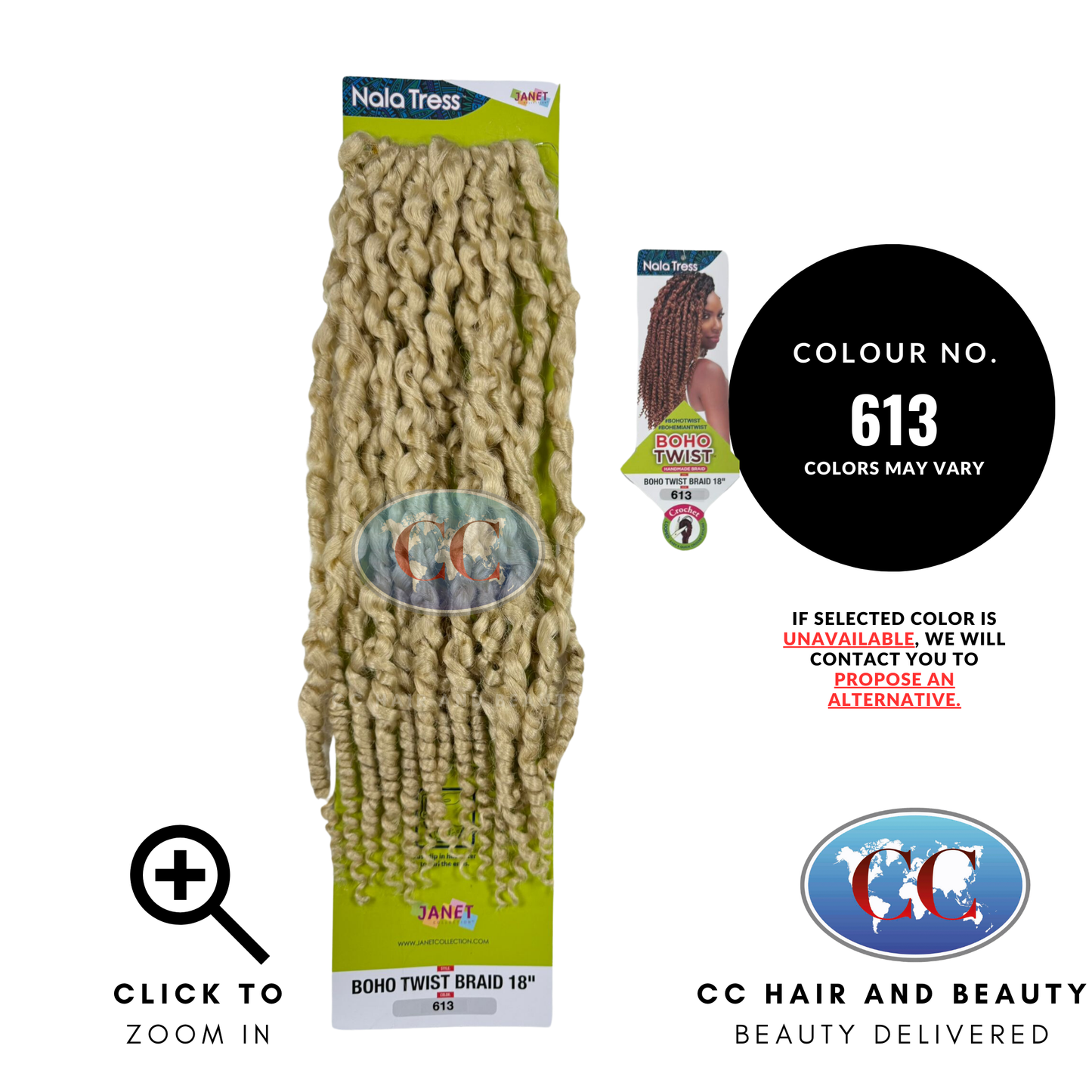 Janet Collection Nala Tress Synthetic Crochet Braids -  Boho Twist Braids 18"-Colour 613