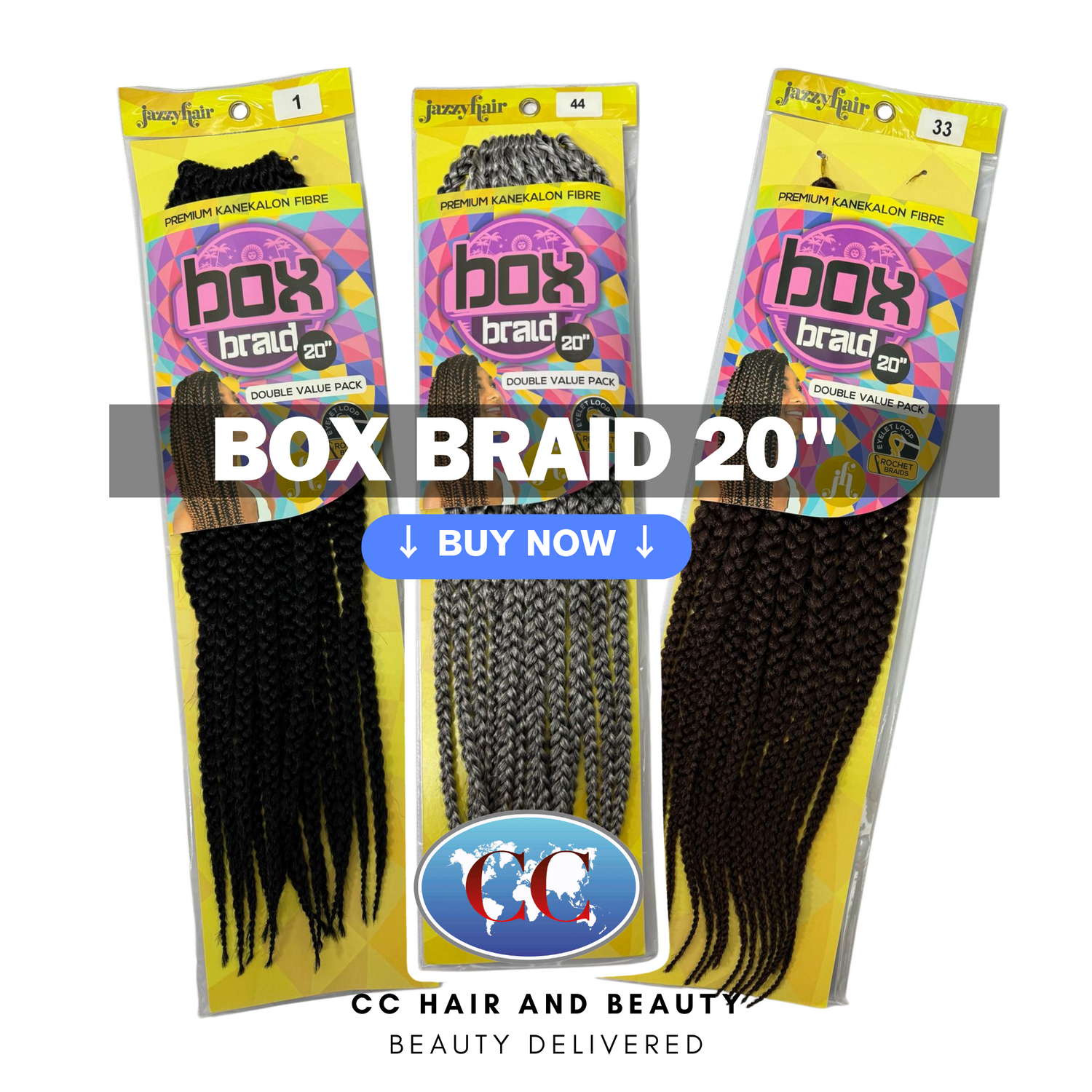 Jazzy Hair Box Braid Crochet Braid - 20"
