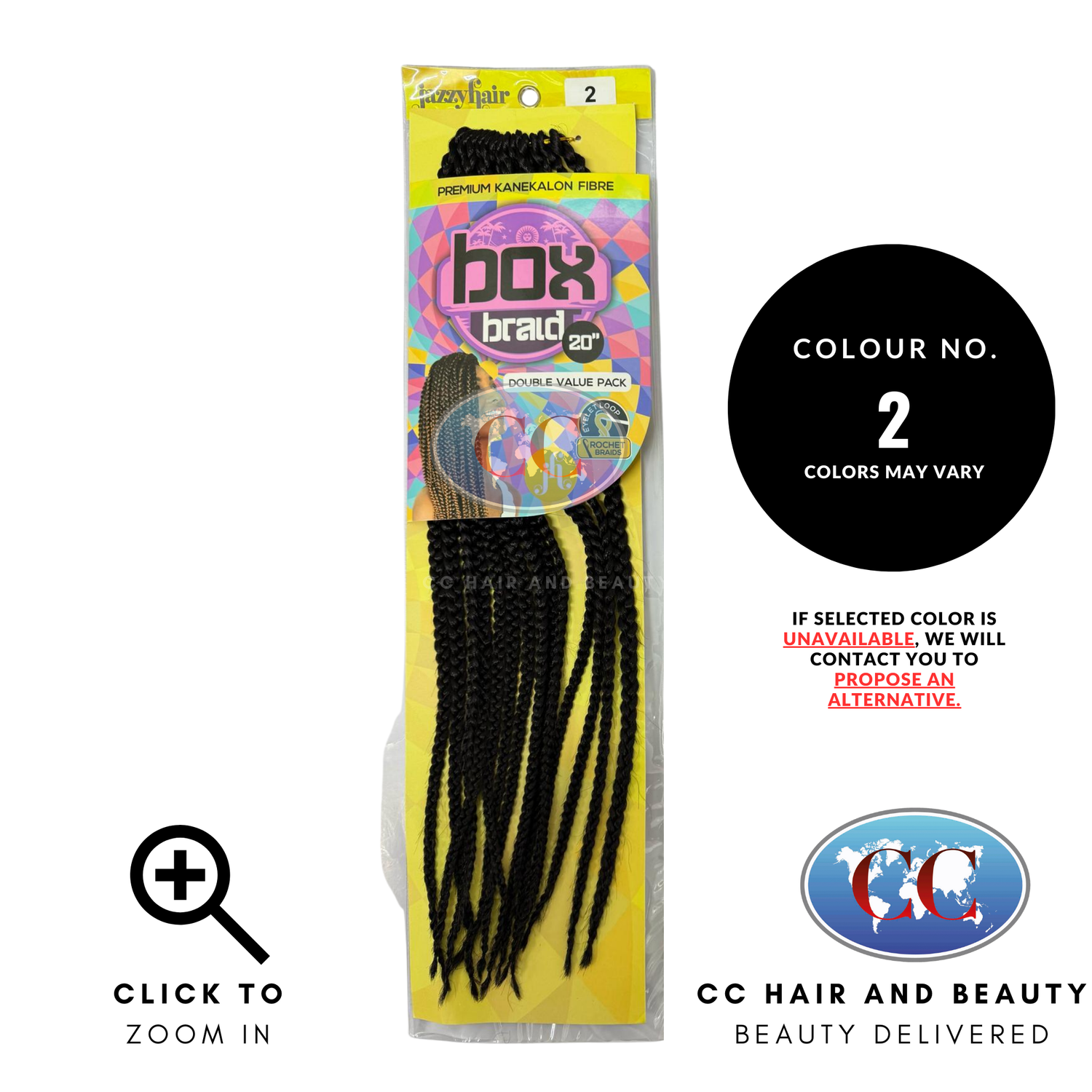 Jazzy Hair Box Braid Crochet Braid - 20"-Colour 2