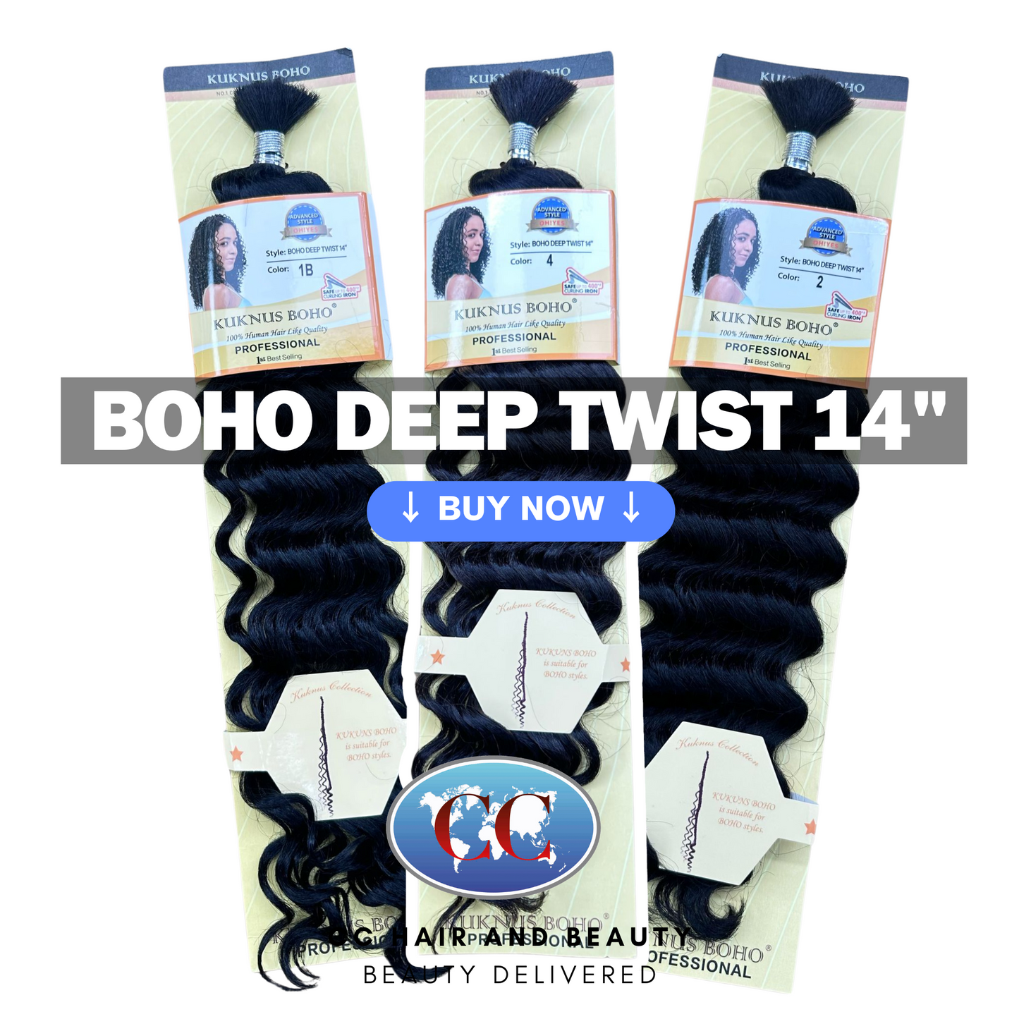 Kuknus Collection Boho Deep Twist 14" - available online | CC Hair & Beauty UK