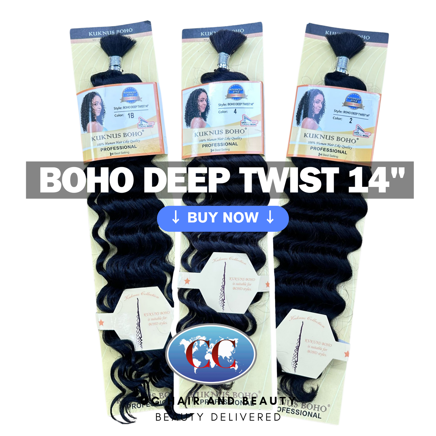 Kuknus Collection Boho Deep Twist 14" - available online | CC Hair & Beauty UK