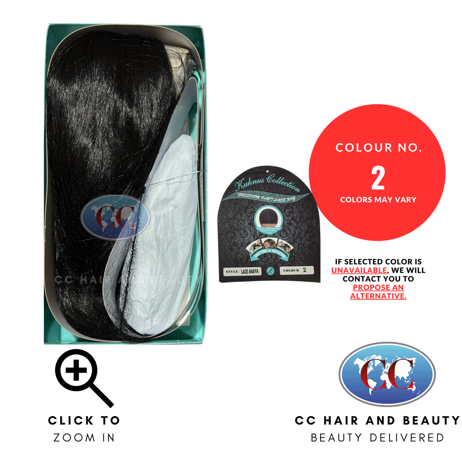 Kuknus Collection Freedoom Part Lace Wig - Lace Anaya-Colour 2