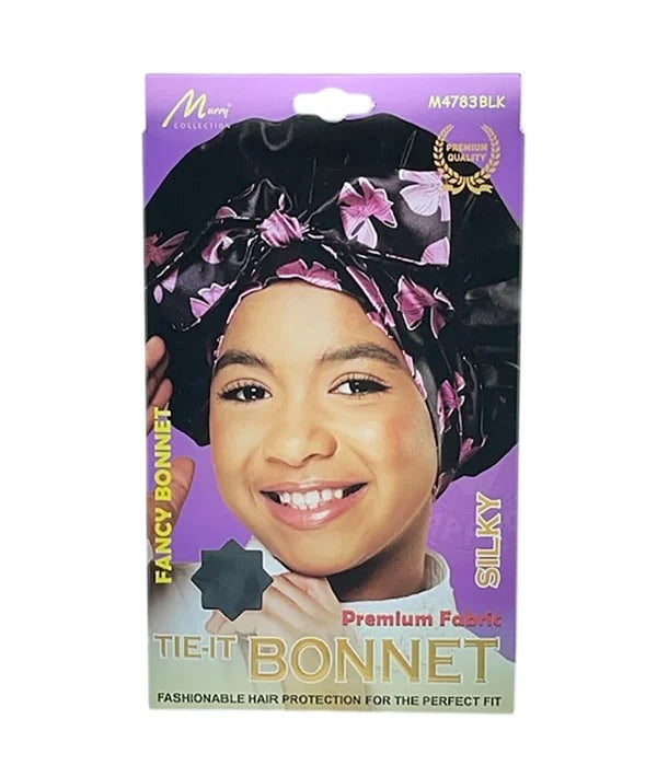 Murry Collection Kids Tie-It Silky Fancy Bonnet M4783BLK | Shop at CC Hair & Beauty UK