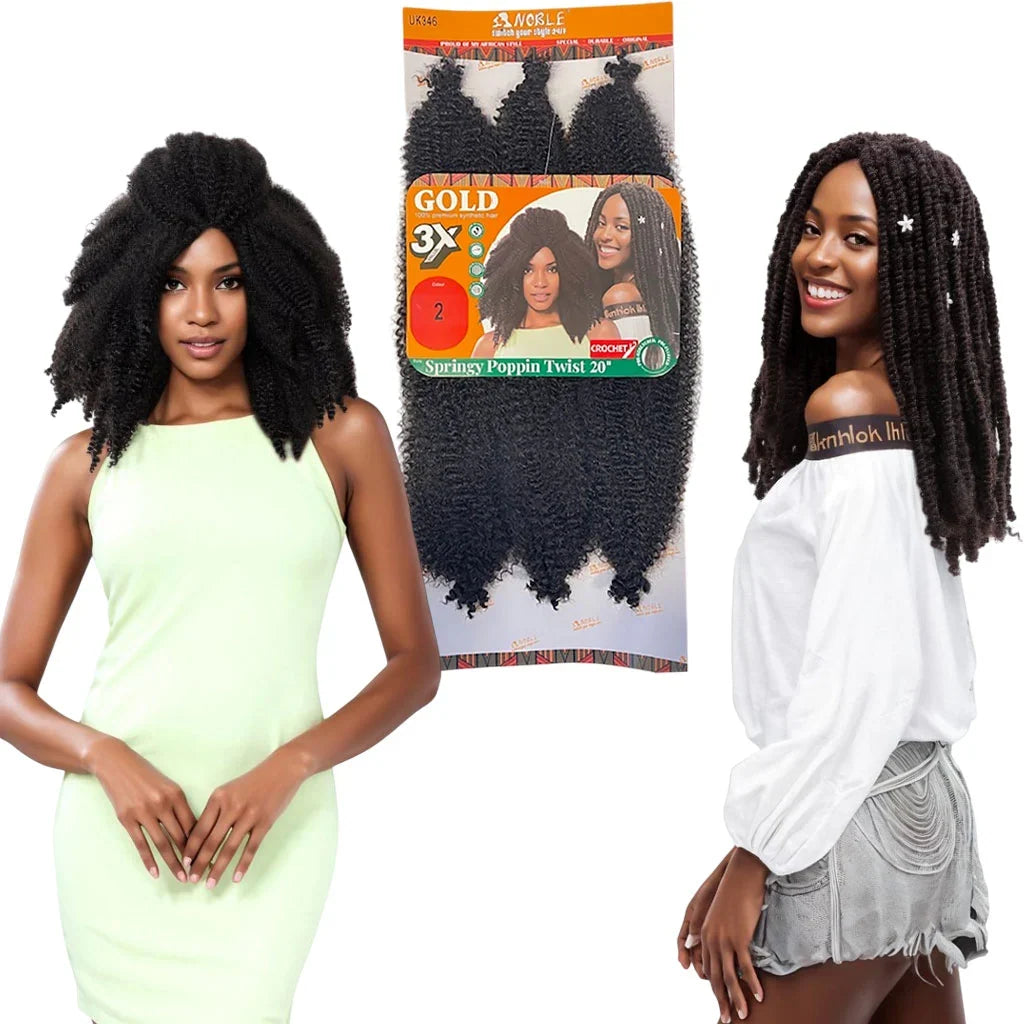 Sleek Noble Gold Synthetic 3X Springy Poppin Twist Braid 16"20" | CC Hair & Beauty UK