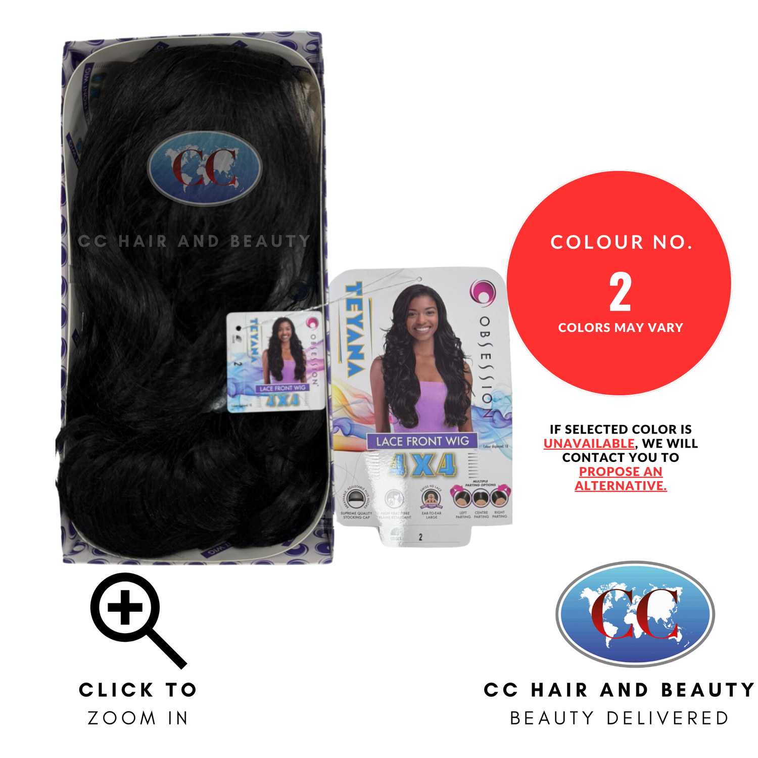 Obsession Synthetic Swiss HD 4x4 Lace Front Free Part Wig - TEYANA -color 2