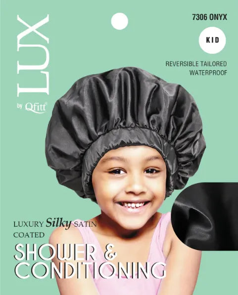 Qfitt LUX Kid Silk Shower & Conditioning Cap - Onyx 7306 | Shop at CC Hair & Beauty UK