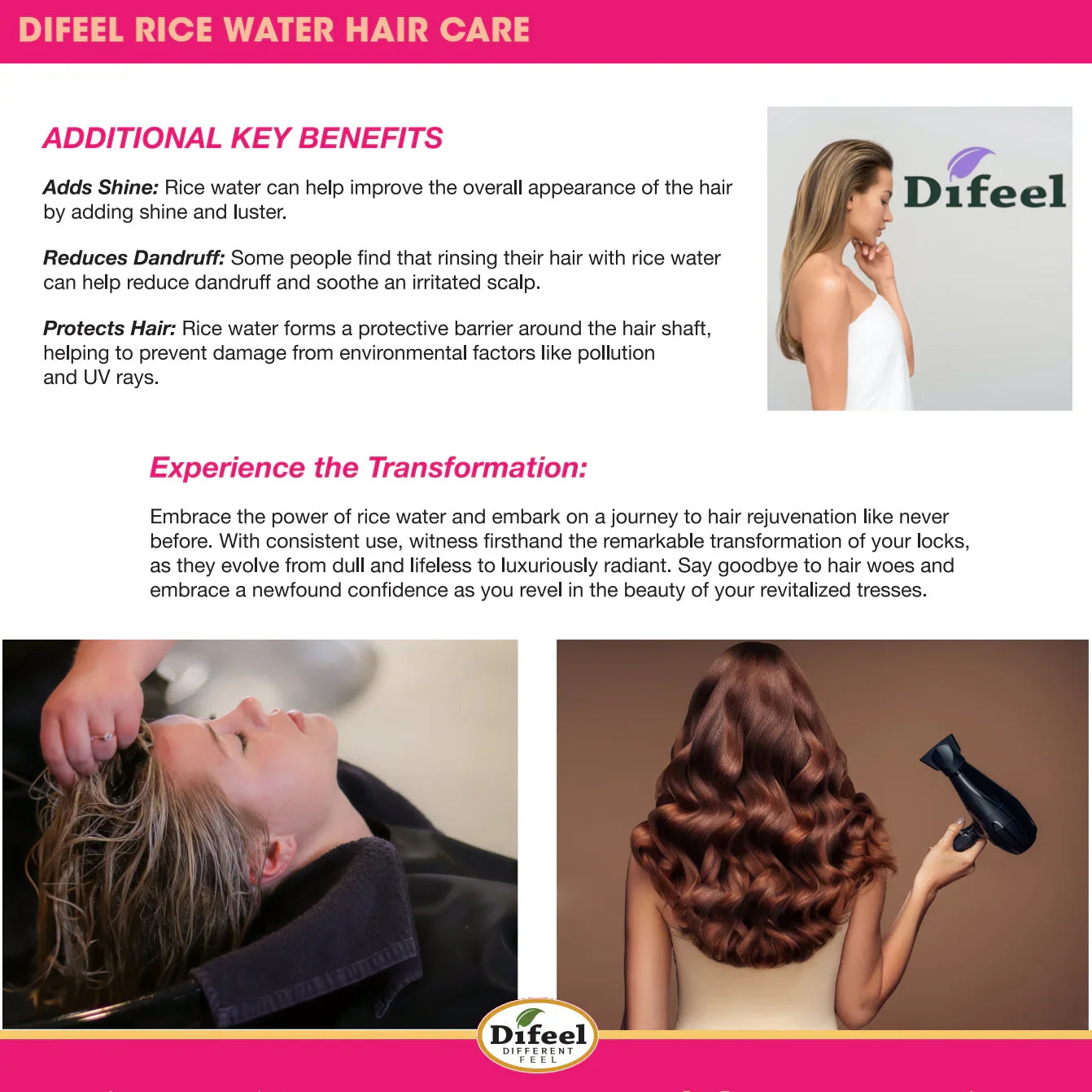 Difeel Rice Water Conditioner 12 oz. - available online | CC Hair & Beauty UK