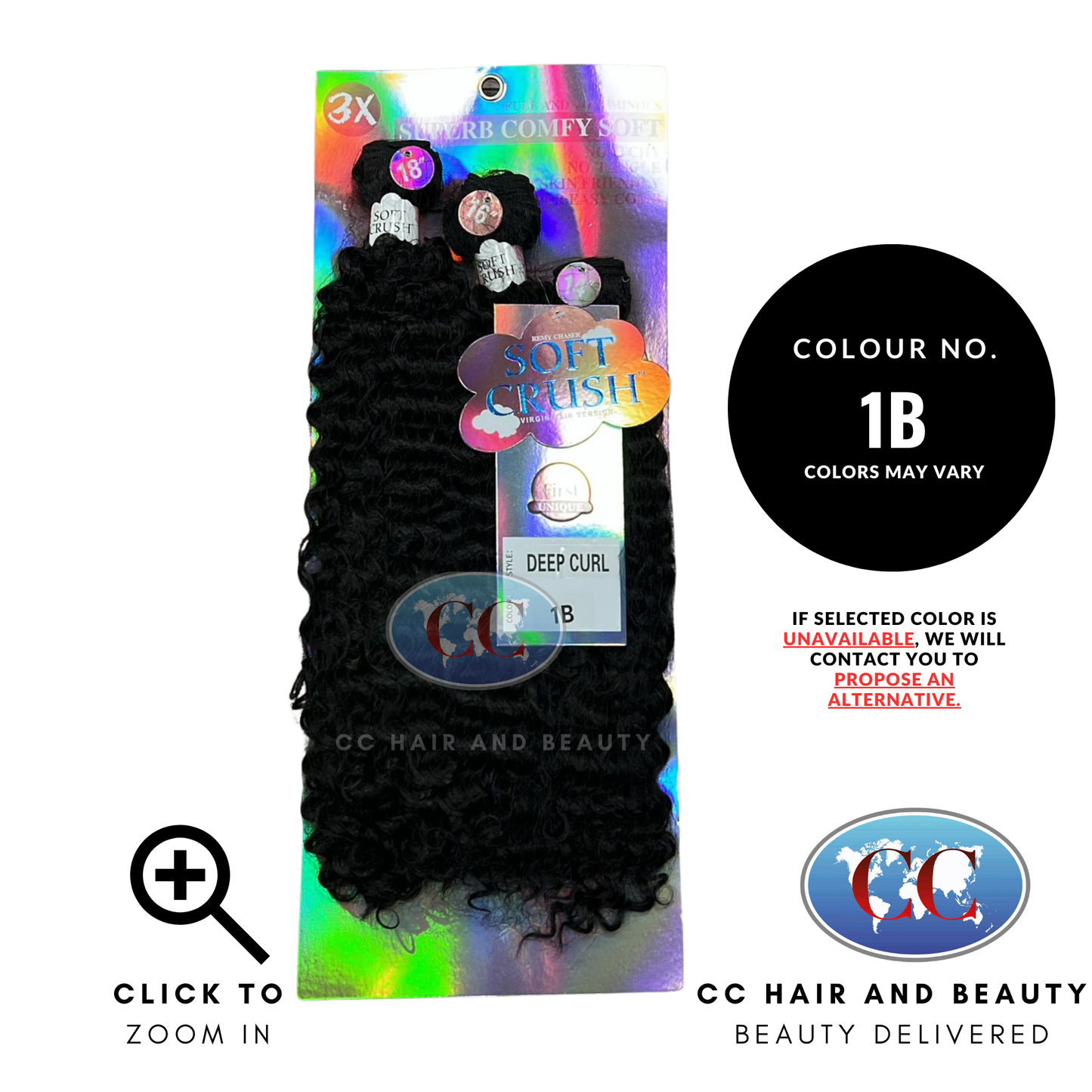 Remy Chaser Soft Crush Deep Curl 3X 14" 16" 18"-Colour 1B