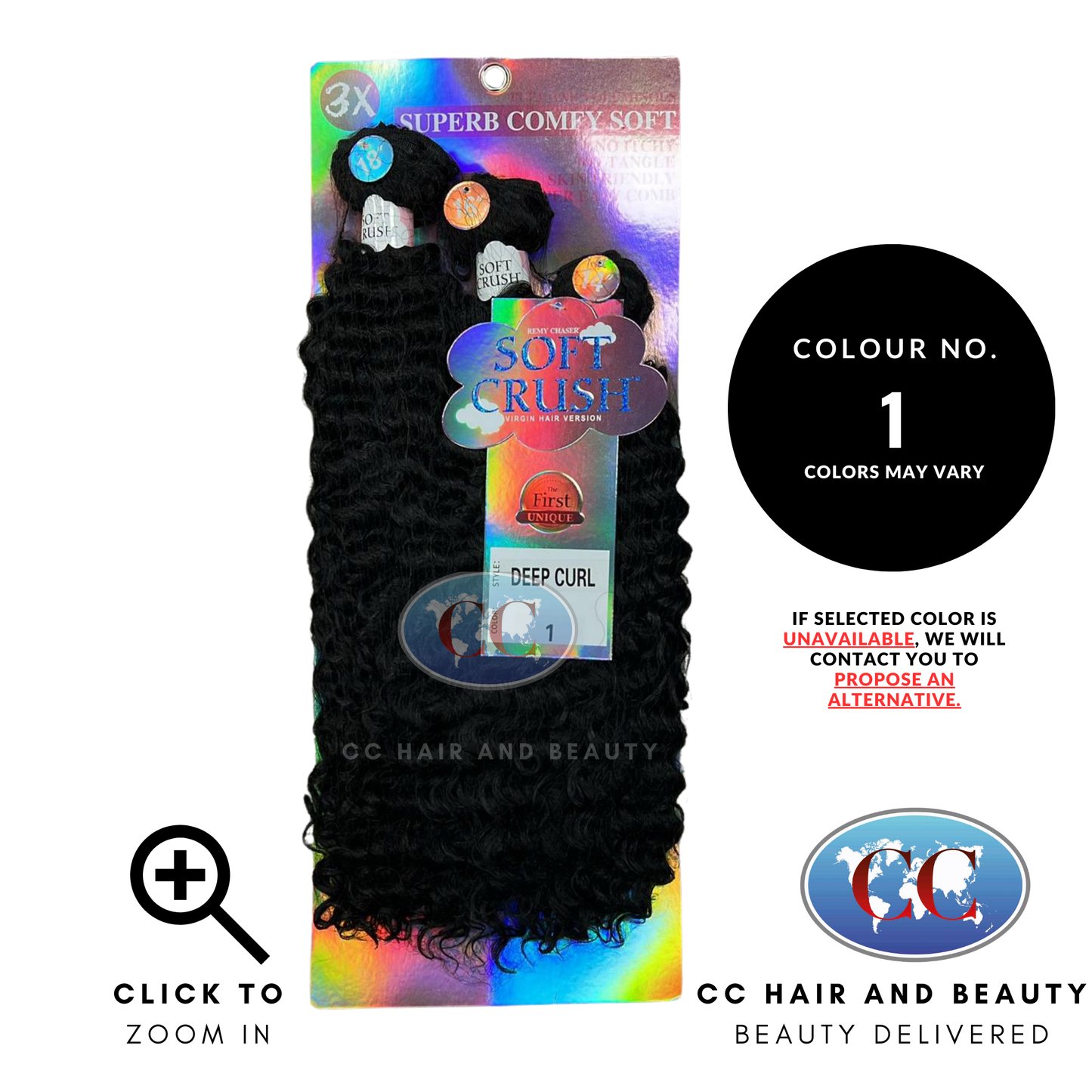 Remy Chaser Soft Crush Deep Curl 3X 14" 16" 18"-Colour 1